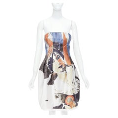 rare ALEXANDER MCQUEEN 2008 God Save The Queen Elizabeth strapless dress IT40 S