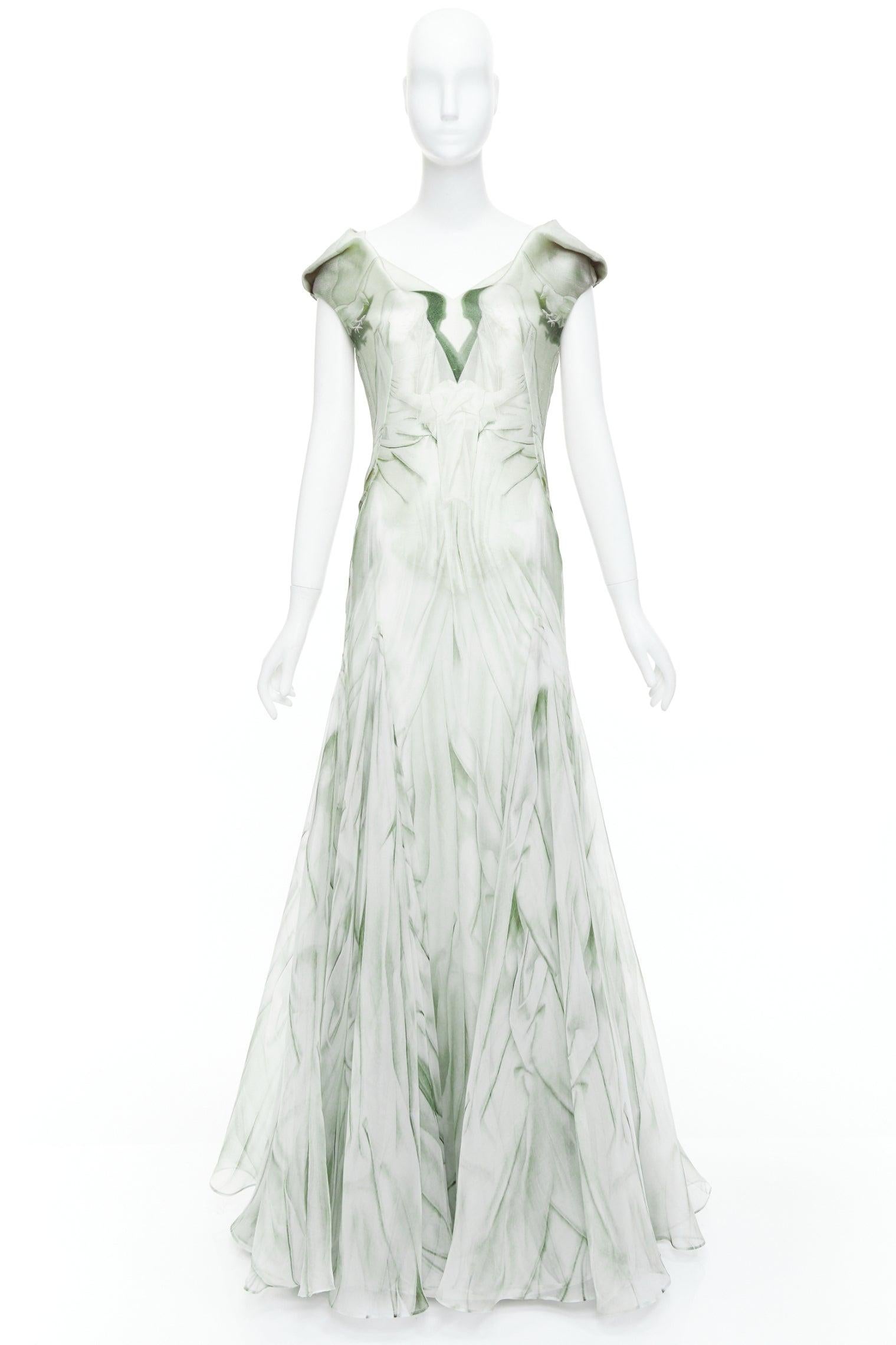 ALEXANDER MCQUEEN 2010 Angels Demons Robe en organza Portinari IT38 XS 10