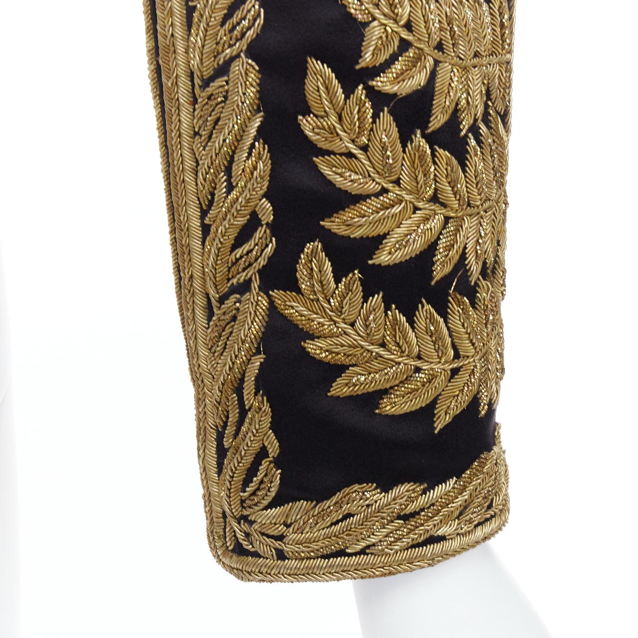 rare ALEXANDER MCQUEEN 2011 Runway foliage embroidery military jacket IT38 XS For Sale 5