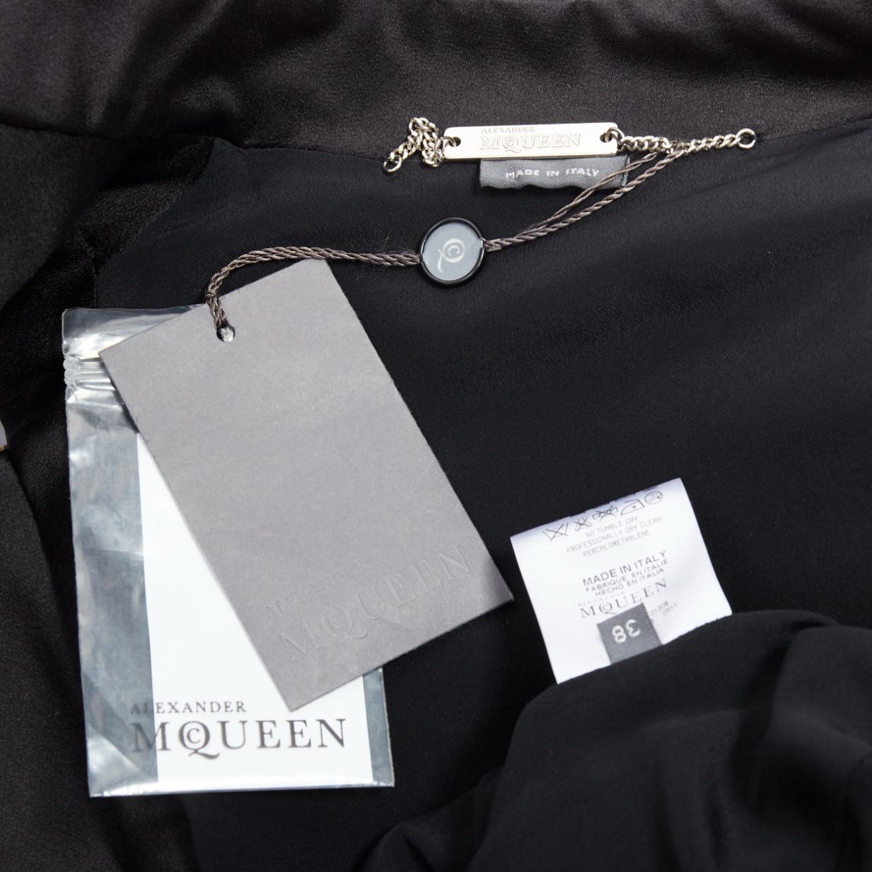 rare ALEXANDER MCQUEEN 2011 Runway foliage embroidery military jacket IT38 XS For Sale 8