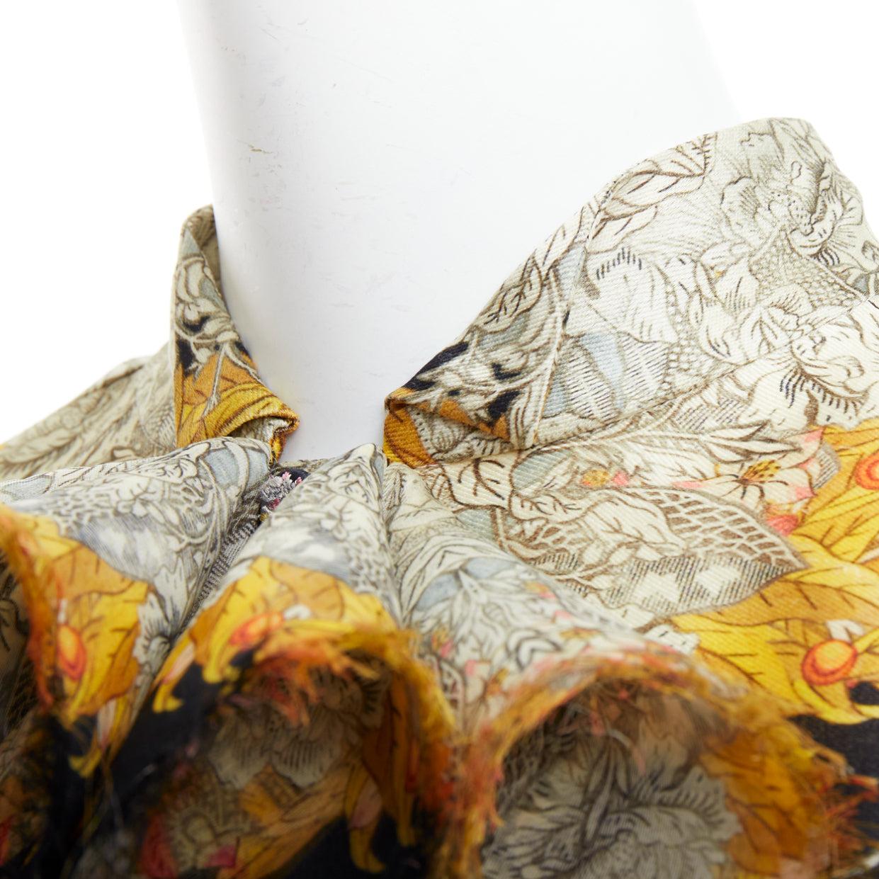 rare ALEXANDER MCQUEEN 2011 Runway Skeleton Foliage floral raw ruffle dress IT40 For Sale 3