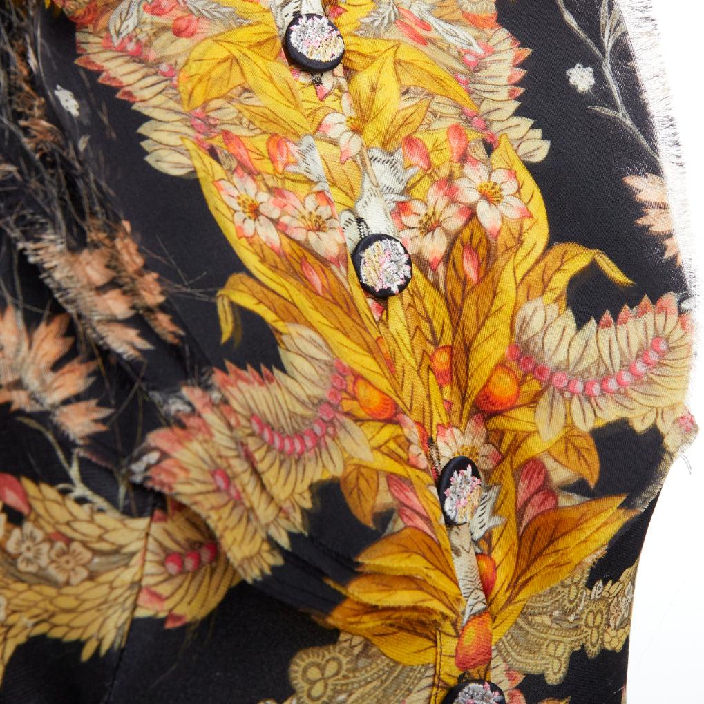 rare ALEXANDER MCQUEEN 2011 Runway Skeleton Foliage floral raw ruffle dress IT40 For Sale 4
