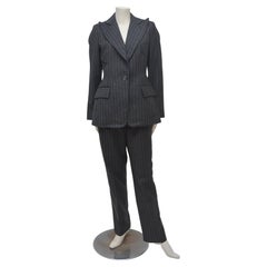 Rare ALEXANDER McQUEEN A/H 1996  Tailleur costume  s Avec cheveux  Étiquette de naissance SZ 44