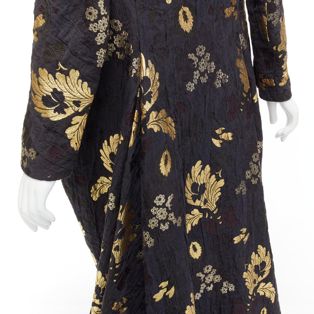 rare ALEXANDER MCQUEEN Angels Demons Runway jacquard royal evening coat IT40 S In New Condition For Sale In Hong Kong, NT