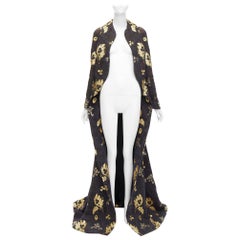 rare ALEXANDER MCQUEEN Angels Demons Runway jacquard royal evening coat IT40 S