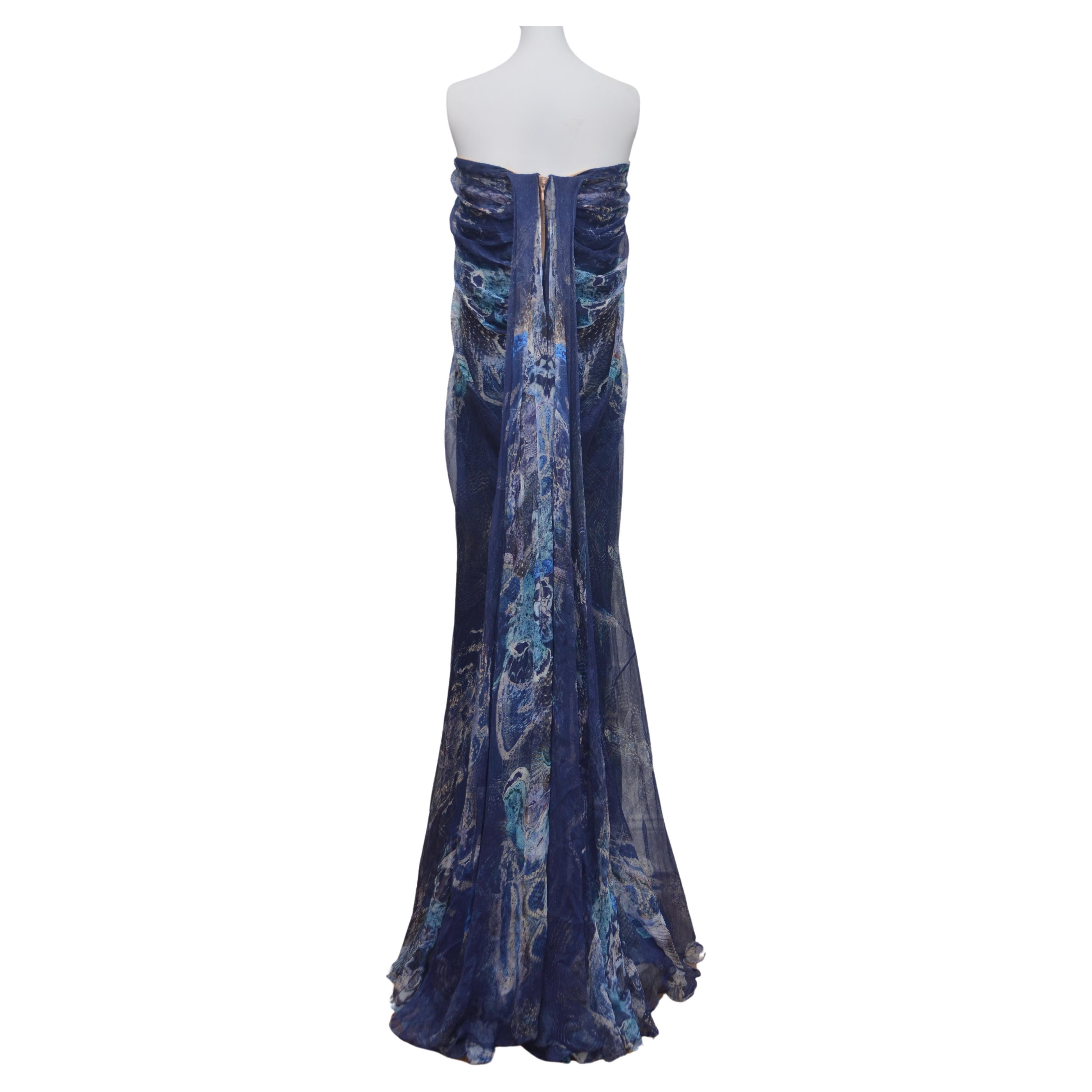 Women's or Men's Rare Alexander McQueen Dress  Blue Chiffon  2009   