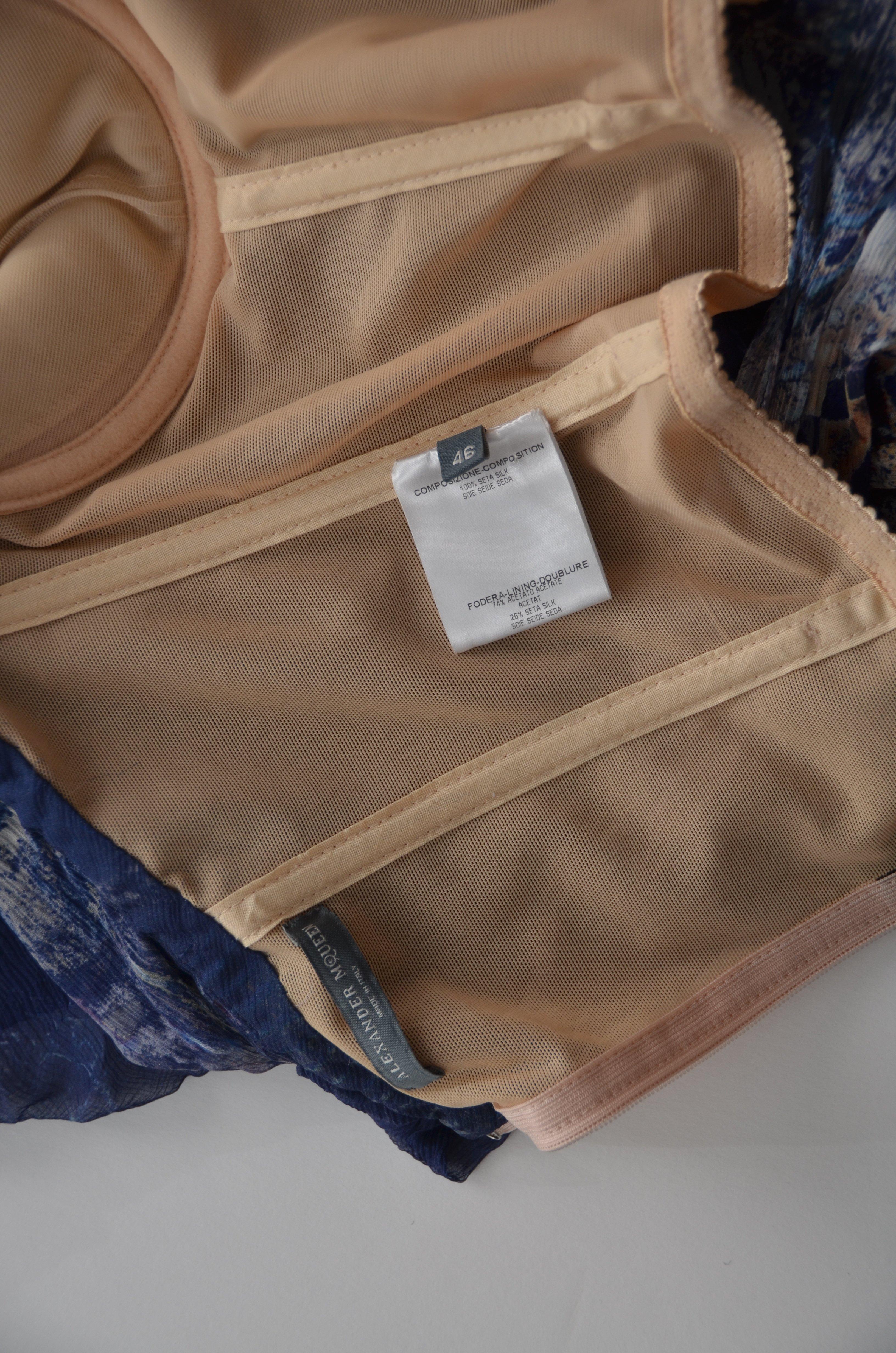 Rare Alexander McQueen Dress  Blue Chiffon  2009   