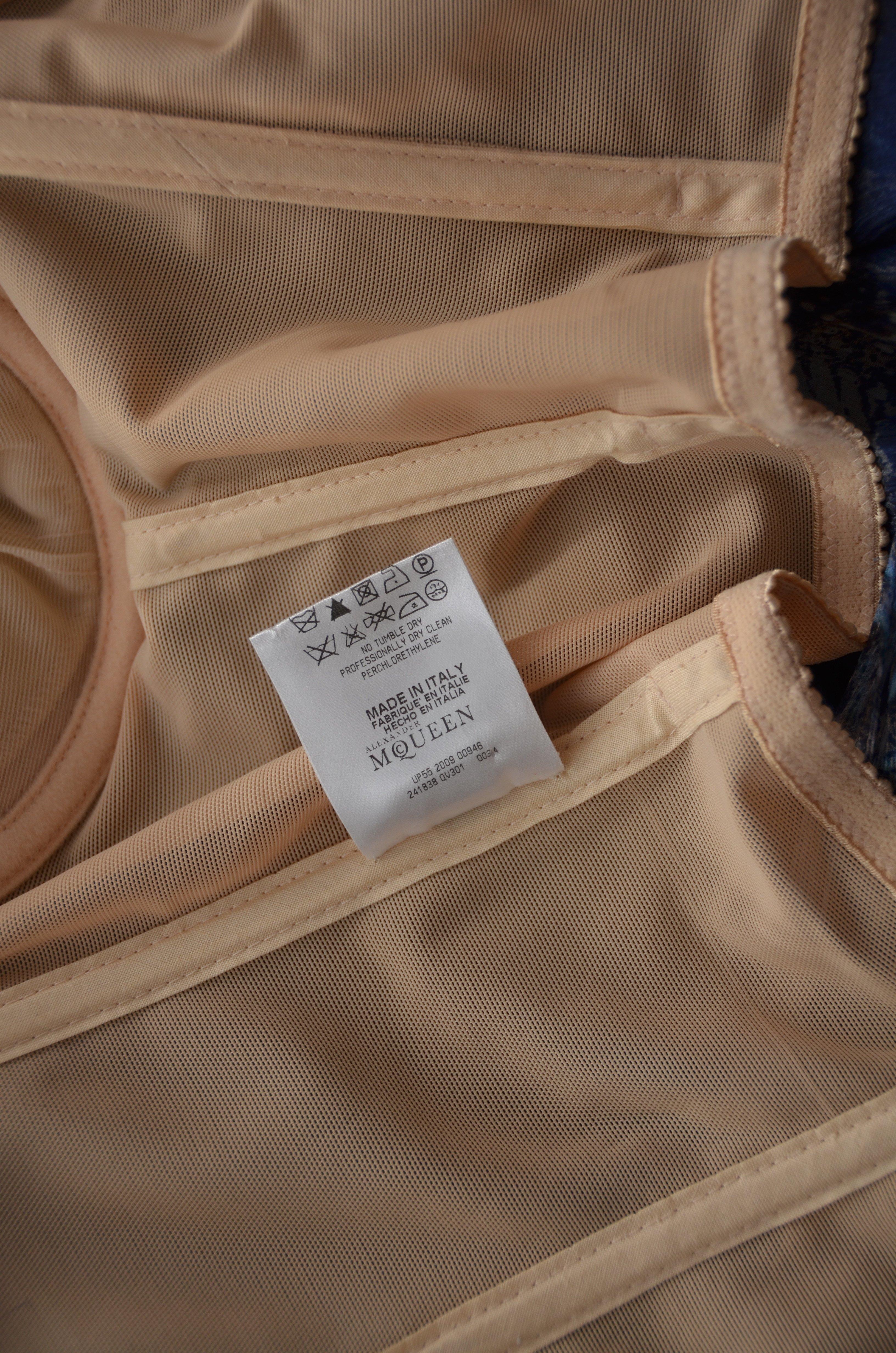 Rare Alexander McQueen Dress  Blue Chiffon  2009   