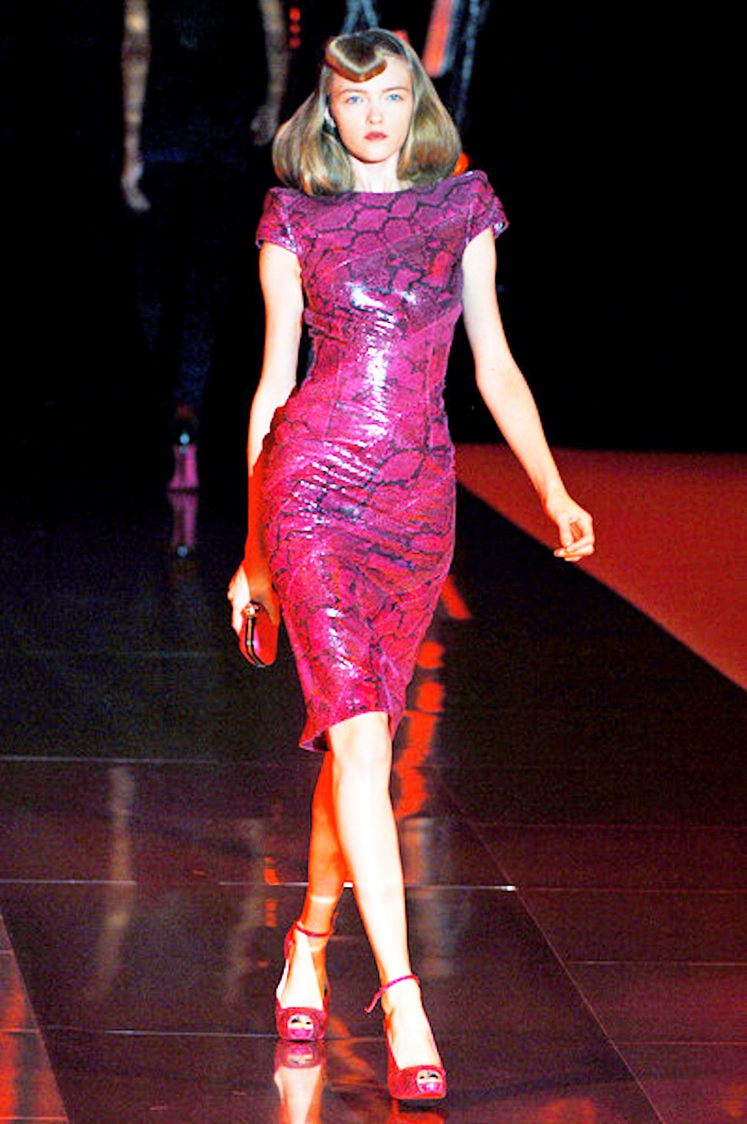 NEW Alexander McQueen 2008 Exotic Pink Evening Dress Tribute to Isabella Blow 42 For Sale 5