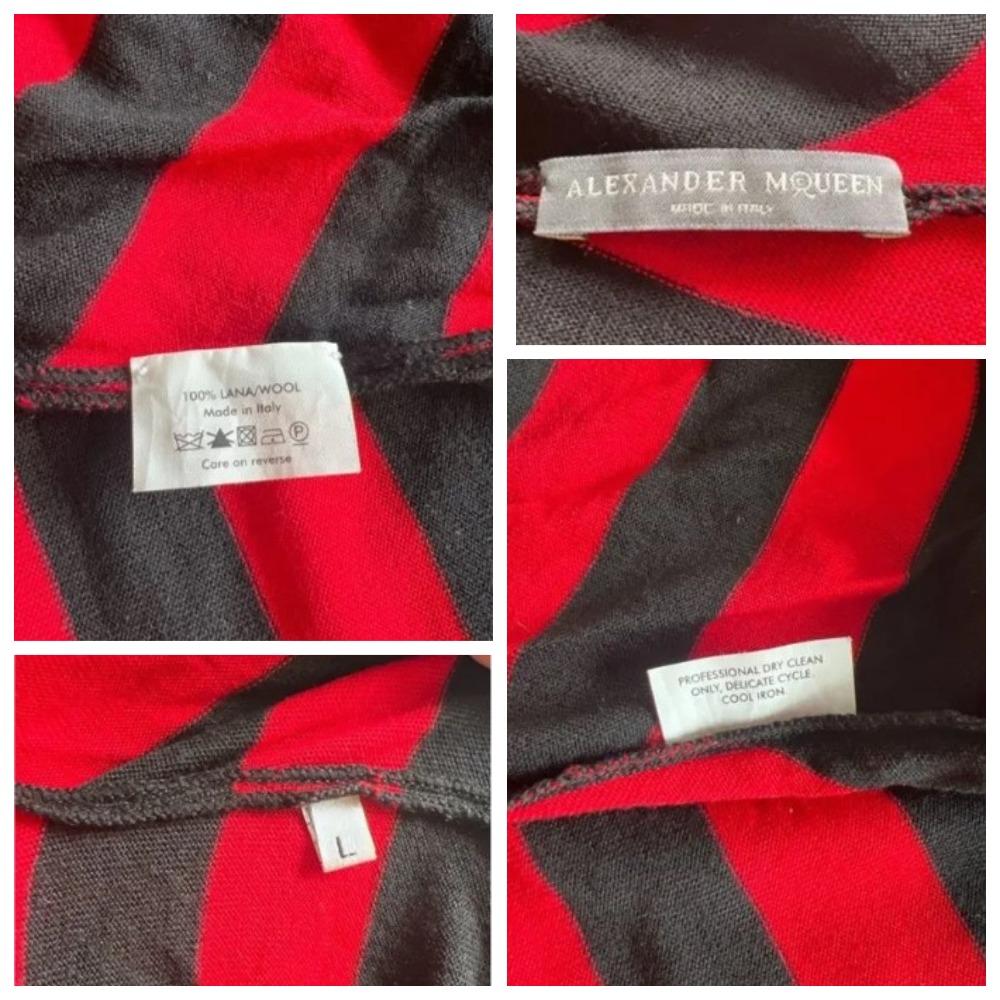 A/I 2009 / 2010 Alexander McQueen vestito in lana asimmetrico rosso/nero Rihanna in vendita 12