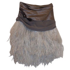 Rare Alexander McQueen S/S 2009 Feather and Silk Cocktail Skirt