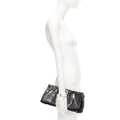 rare ALEXANDER MCQUEEN Thriller Faithful crystal glove scaled leather clutch bag