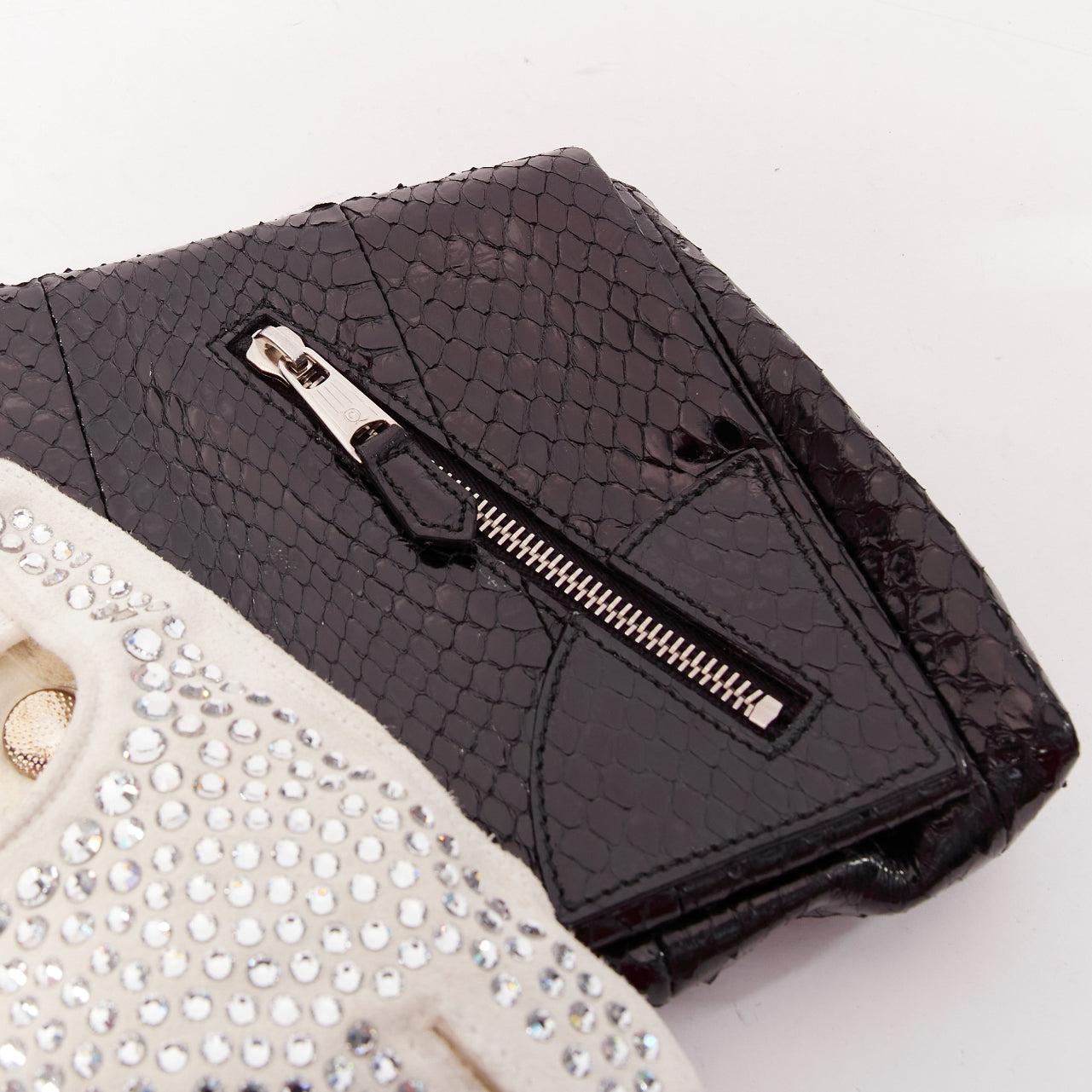 rare ALEXANDER MCQUEEN Thriller Faithful crystal glove scaled leather clutch bag 1