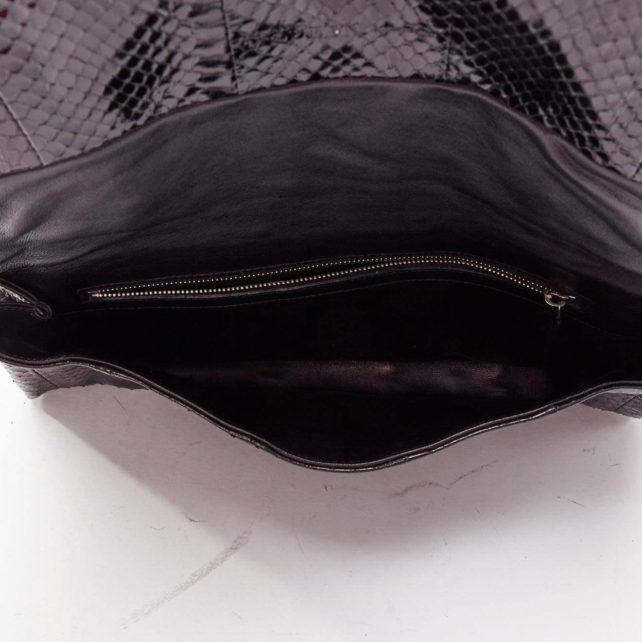 rare ALEXANDER MCQUEEN Thriller Faithful crystal glove scaled leather clutch bag 3