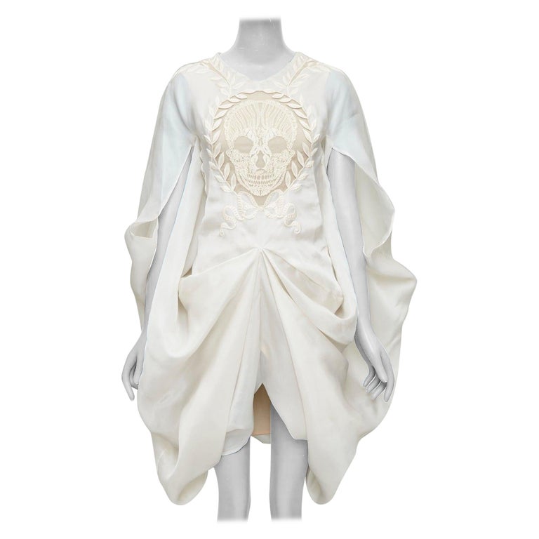 alexander mcqueen silver jacquard no sleeve dress vintage Bride @lolobsilv wearing S/S 2007 Alexander McQueen white dress purchased  from @tabvintage  Lensed by @abbyandlauren  Tailored by @7thbonetailoring  // @shawnpanahandeh