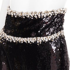 raro ALEXANDRE VAUTHIER COUTURE 2021 maxi gonna di paillettes in cristallo nero argento