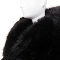 rare ALEXANDRE VAUTHIER COUTURE 2023 Runway black faux fur oversized cocoon coat