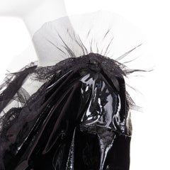 rare ALEXANDRE VAUTHIER COUTURE AW2018 Runway black PVC tulle lace mini dress