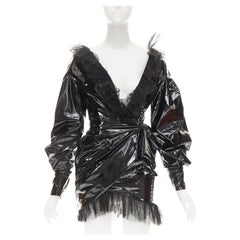 rare ALEXANDRE VAUTHIER COUTURE AW2018 Runway black PVC tulle lace mini dress