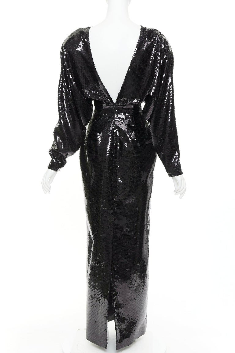 black sequin batwing dress NEW River Island Sequin Dress Maxi Christmas Size 10 P Batwing 150 empire black