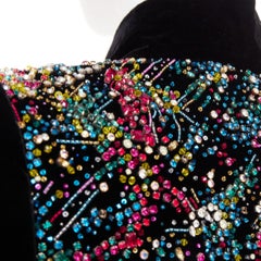 raro ALEXANDRE VAUTHIER COUTURE SS2021 Giacca crop in velluto nero da passerella