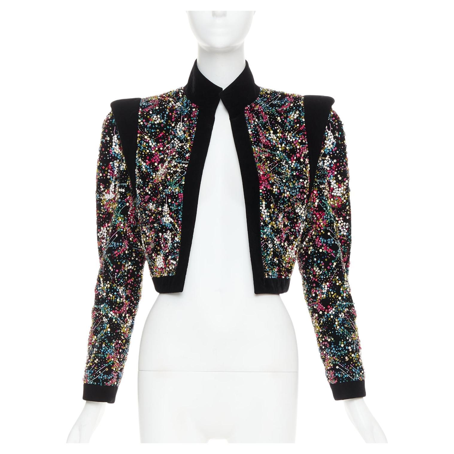 seltene ALEXANDRE VAUTHIER COUTURE SS2021 Laufstegjacke aus schwarzem Samt