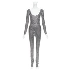 rare ALEXANDRE VAUTHIER COUTURE SS2021 Runway silver crystal scoop neck jumpsuit