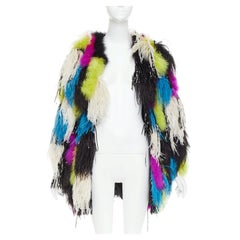 rare ALEXANDRE VAUTHIER COUTURE SS2022 Runway Maison Lemarie feather tinsel coat