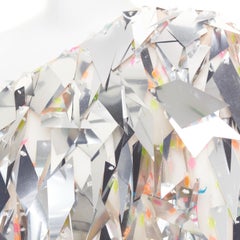 Seltenes silbernes Minikleid mit Spiegeleffekt von Alexandre Vauthier COUTURE, Frühjahr/Sommer 2023, direkt vom Laufsteg