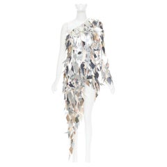 Seltenes silbernes Minikleid mit Spiegeleffekt von Alexandre Vauthier COUTURE, Frühjahr/Sommer 2023, direkt vom Laufsteg