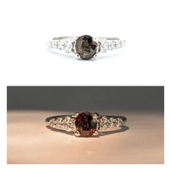 Rare Alexandrite & Diamond Ring in 14k White Gold- GIA 2235260875