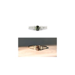 Rare Alexandrite & Diamond Ring in 14k White Gold- GIA 5234260861