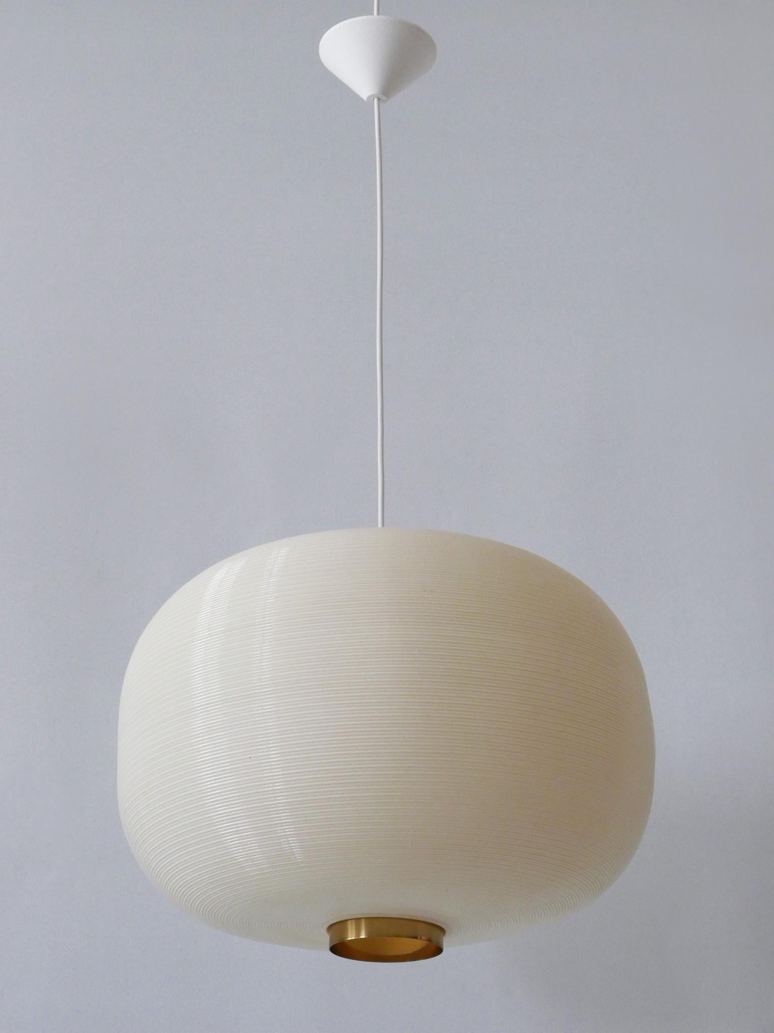 Brass Rare Alf Svensson & Yngvar Sandström Rotoflex Pendant Lamp TR-67 Bergboms 1960s