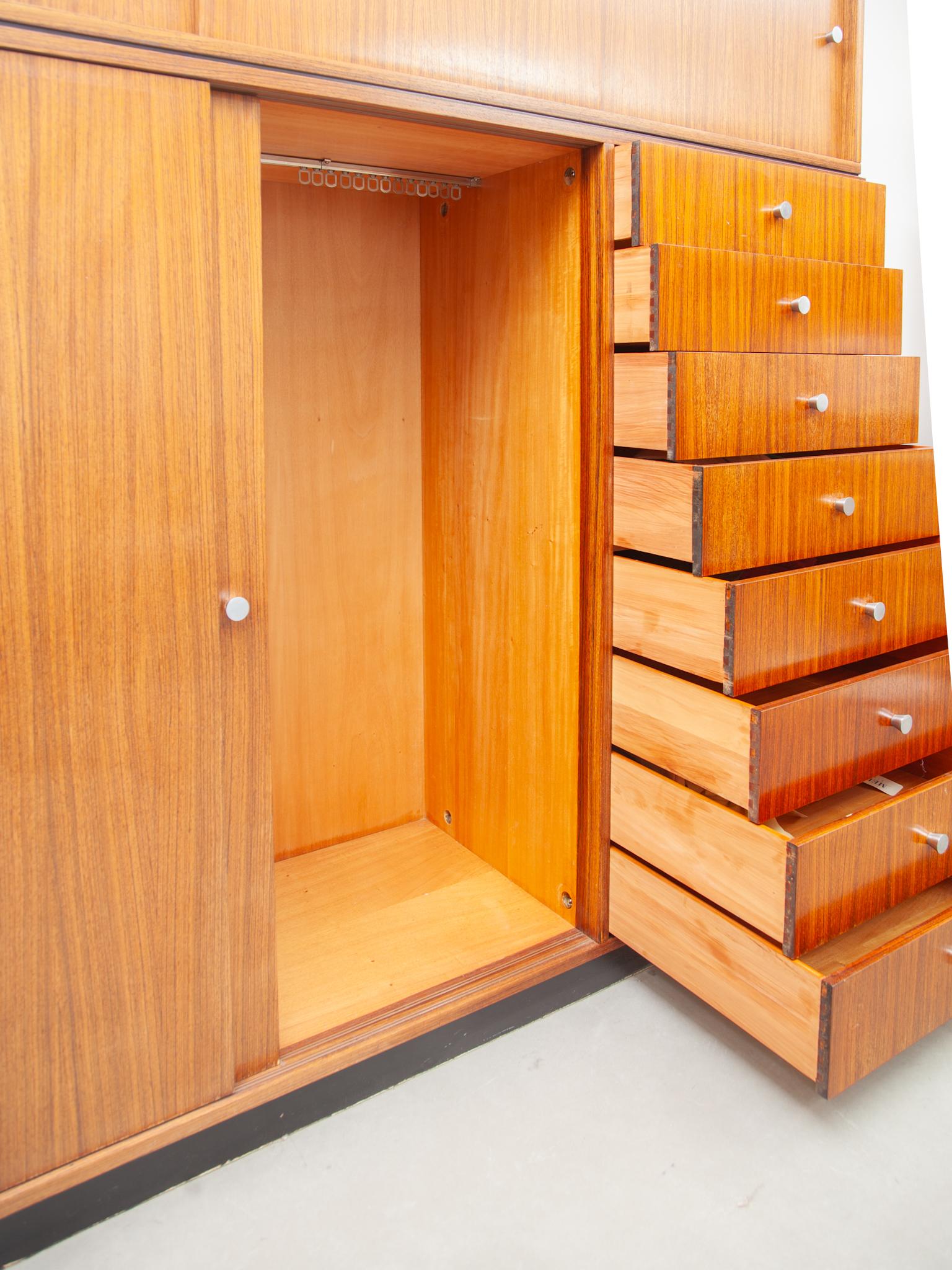 Rare Alfred Hendrickx Wardrobe with Eight Drawers 1960, Belform, Belgium  For Sale 3