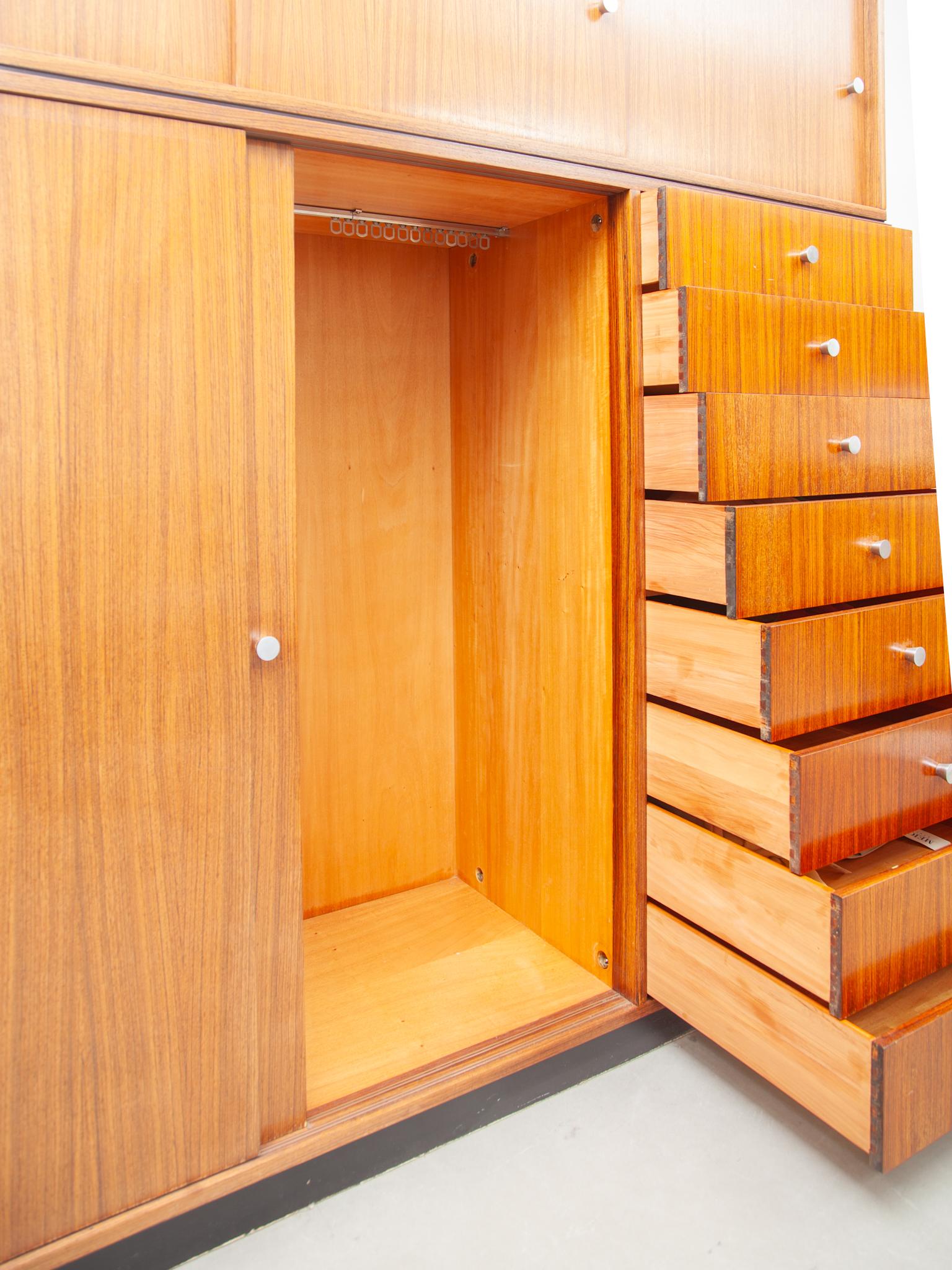 Rare Alfred Hendrickx Wardrobe with Eight Drawers 1960, Belform, Belgium  For Sale 4