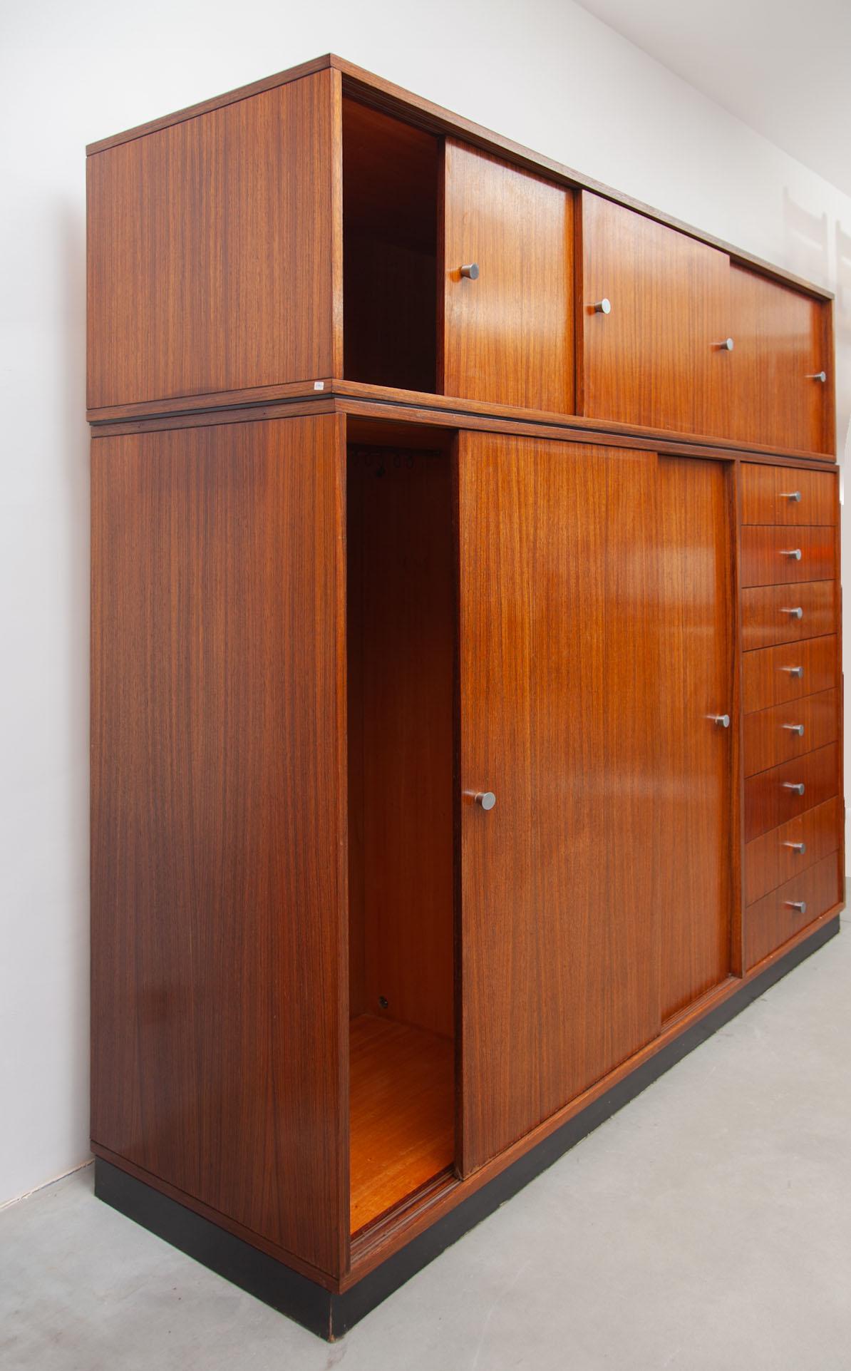Rare Alfred Hendrickx Wardrobe with Eight Drawers 1960, Belform, Belgium  For Sale 5