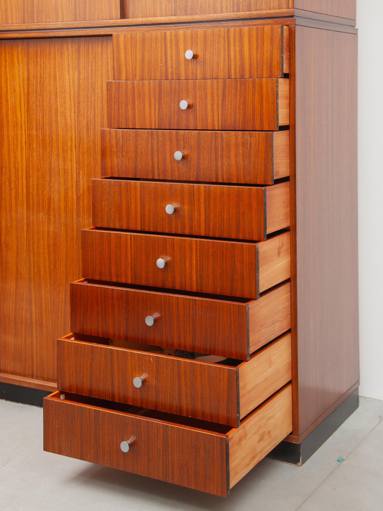 Rare Alfred Hendrickx Wardrobe with Eight Drawers 1960, Belform, Belgium  For Sale 1