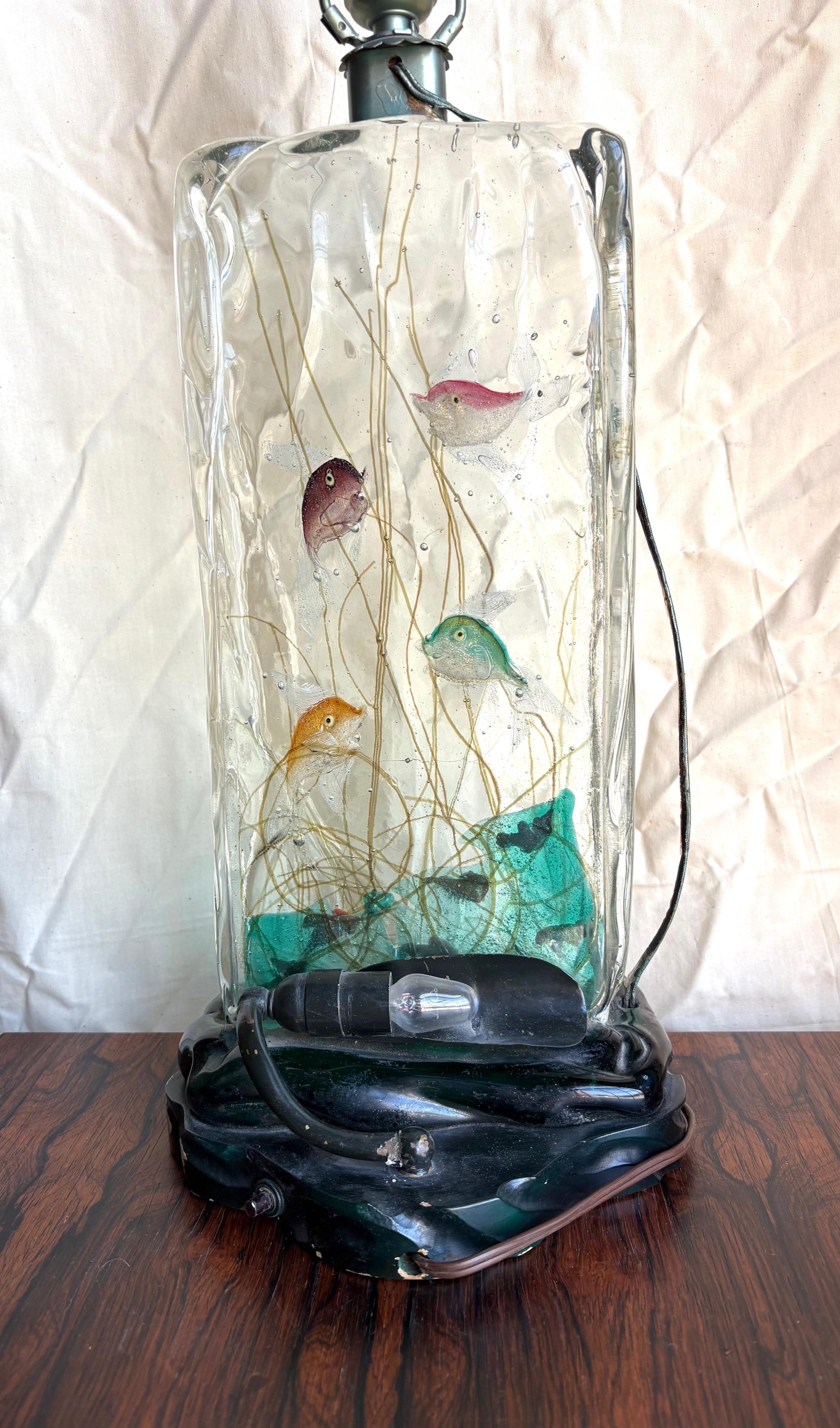 Rare Alfredo Barbini Aquario Lamp for Cenedese For Sale 3
