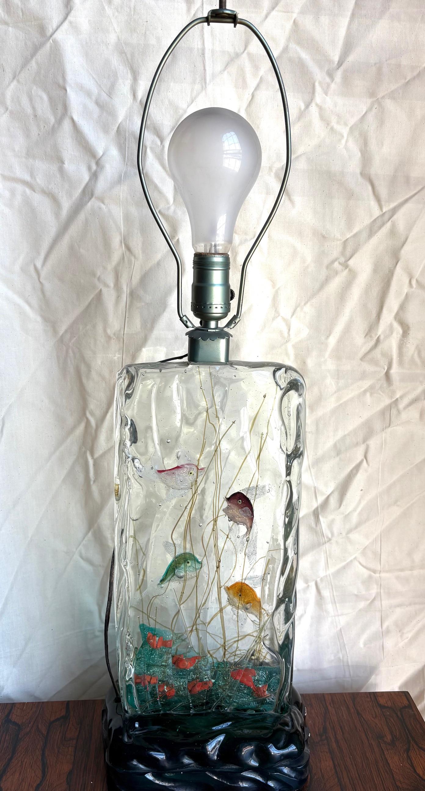 Mid-Century Modern Rare Alfredo Barbini Aquario Lamp for Cenedese For Sale