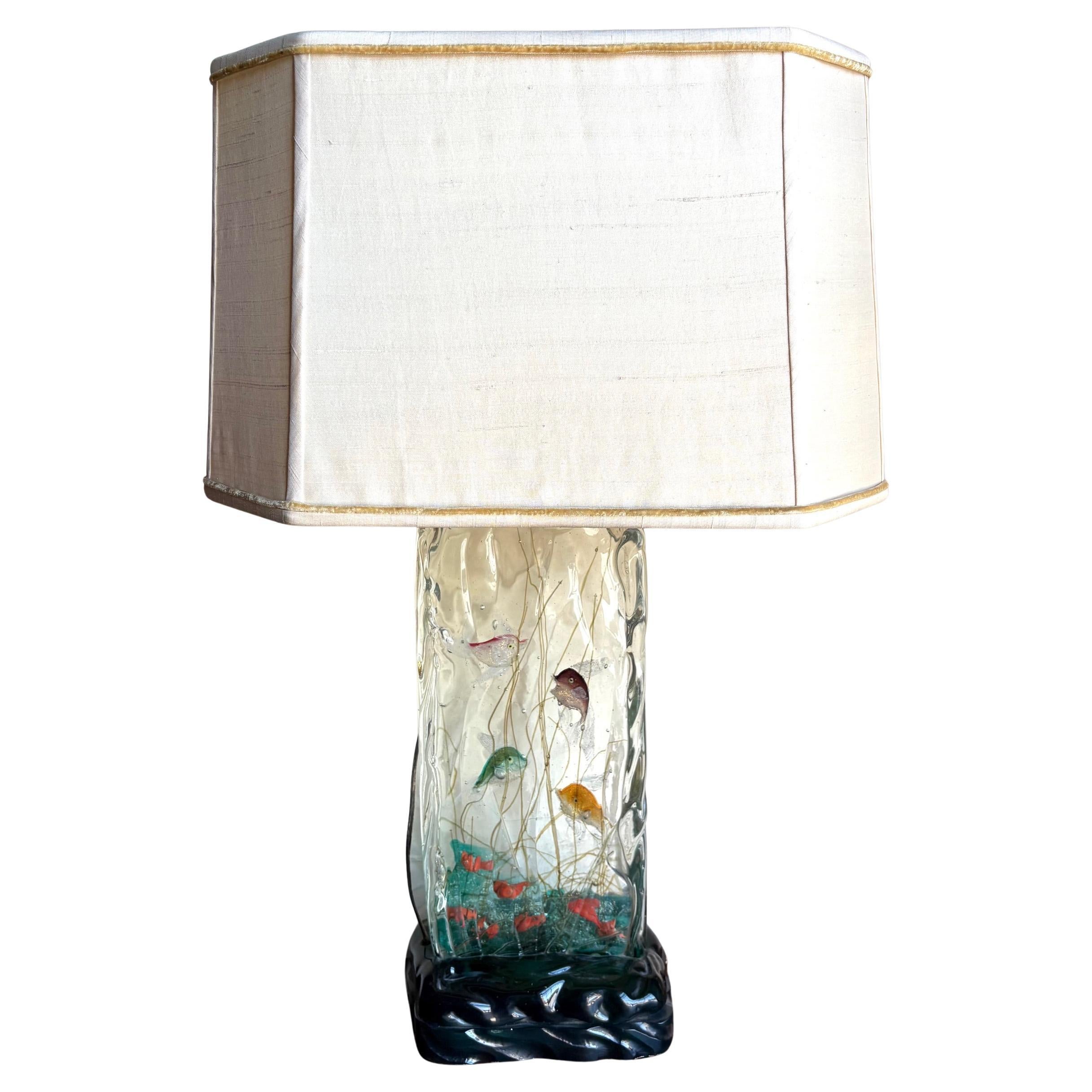 Rare Alfredo Barbini Aquario Lamp for Cenedese For Sale