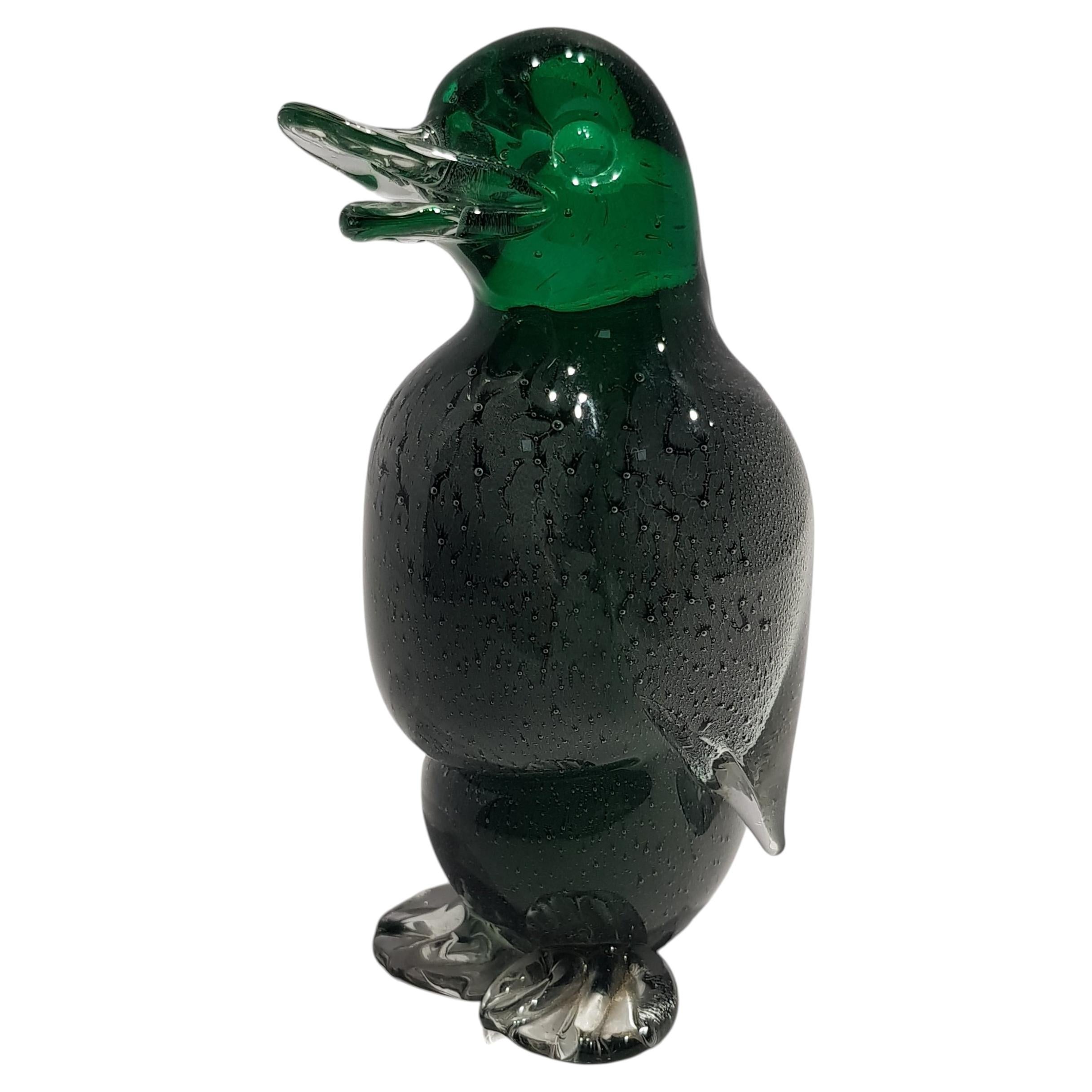 Rara scultura in vetro di Murano “VAMSA Duck Bird Sfumato Sommerso” di Alfredo Barbini