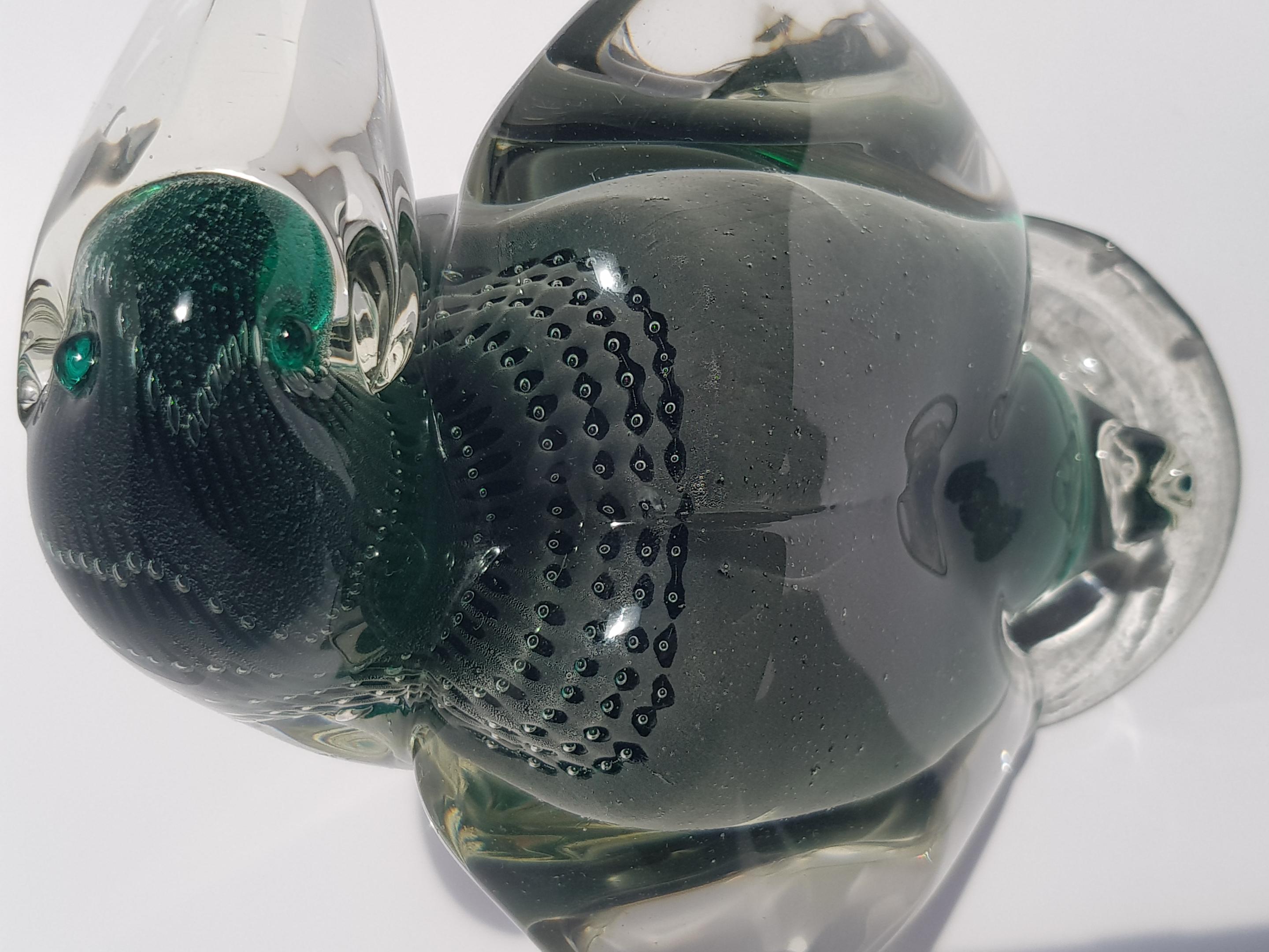 Rare Alfredo Barbini VAMSA Toucan Bird Sfumato Sommerso Murano Glass Sculpture en vente 9