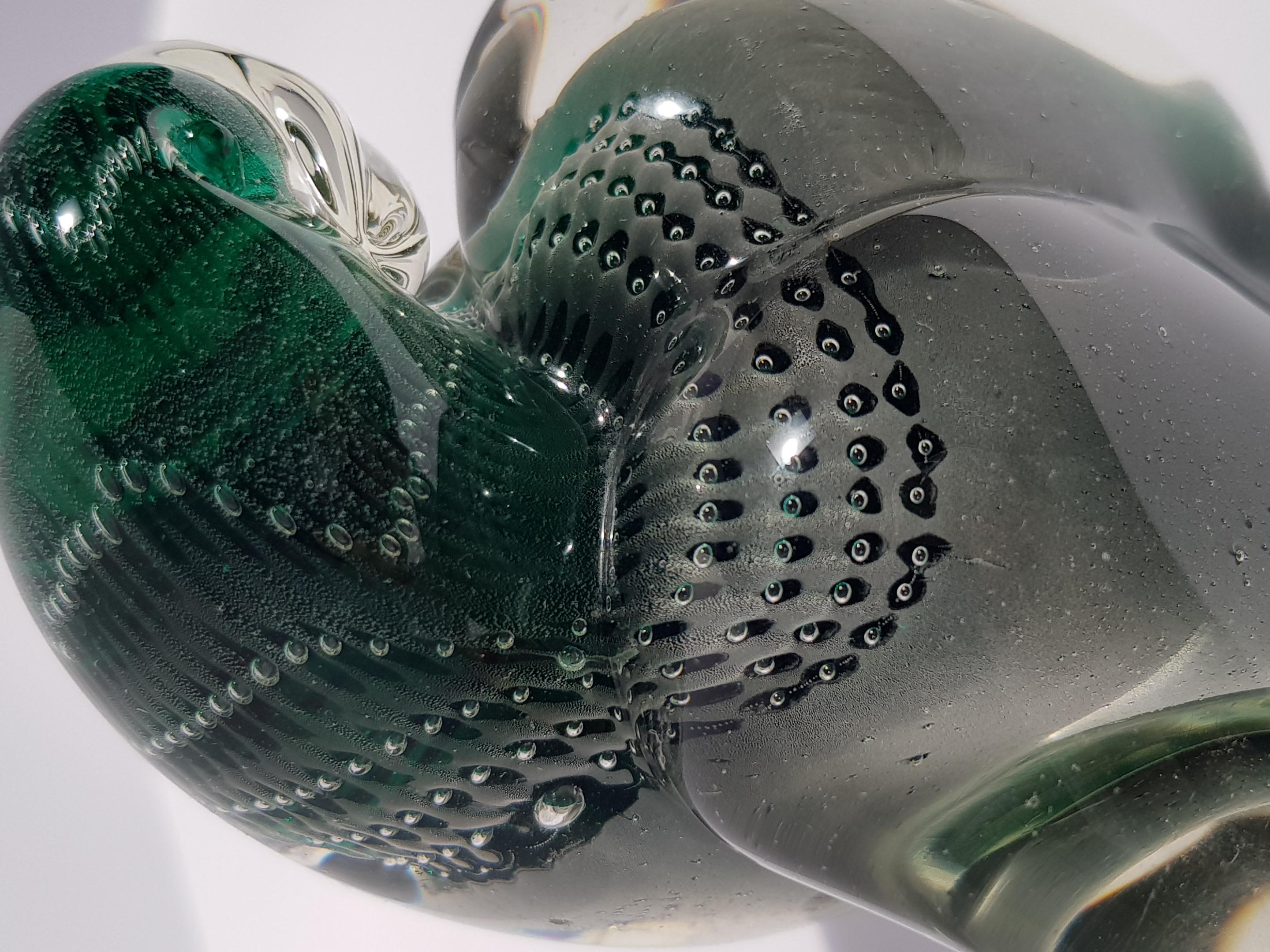 Rare Alfredo Barbini VAMSA Toucan Bird Sfumato Sommerso Murano Glass Sculpture en vente 11