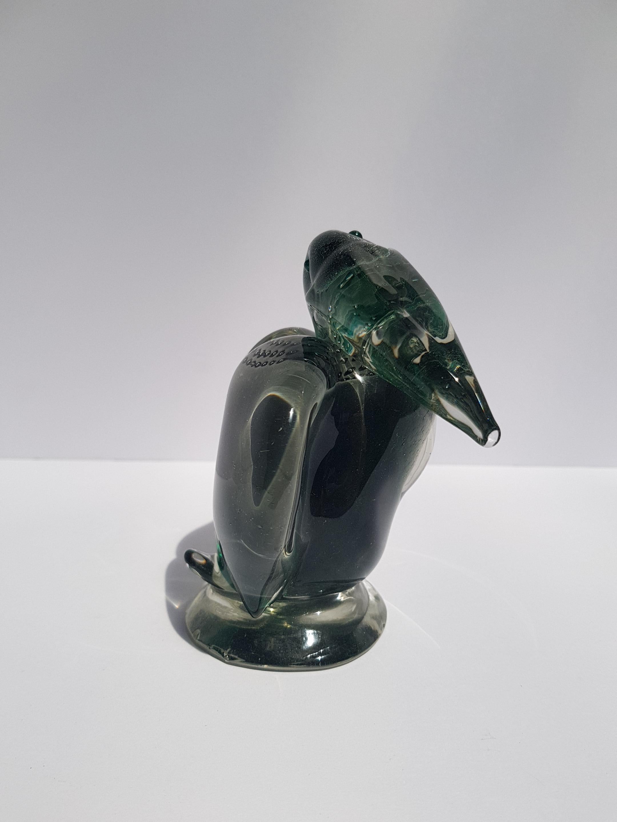 italien Rare Alfredo Barbini VAMSA Toucan Bird Sfumato Sommerso Murano Glass Sculpture en vente