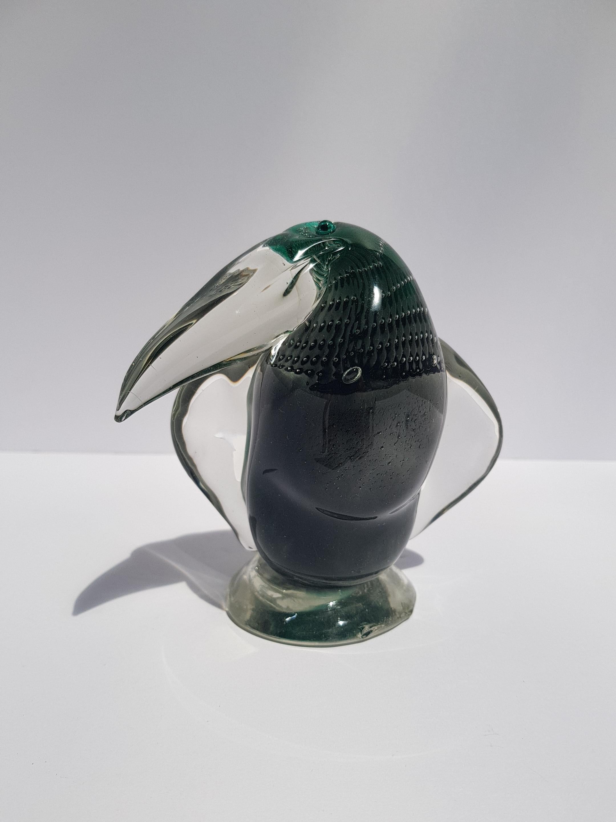 Rare Alfredo Barbini VAMSA Toucan Bird Sfumato Sommerso Murano Glass Sculpture Bon état - En vente à Palm Beach, FL