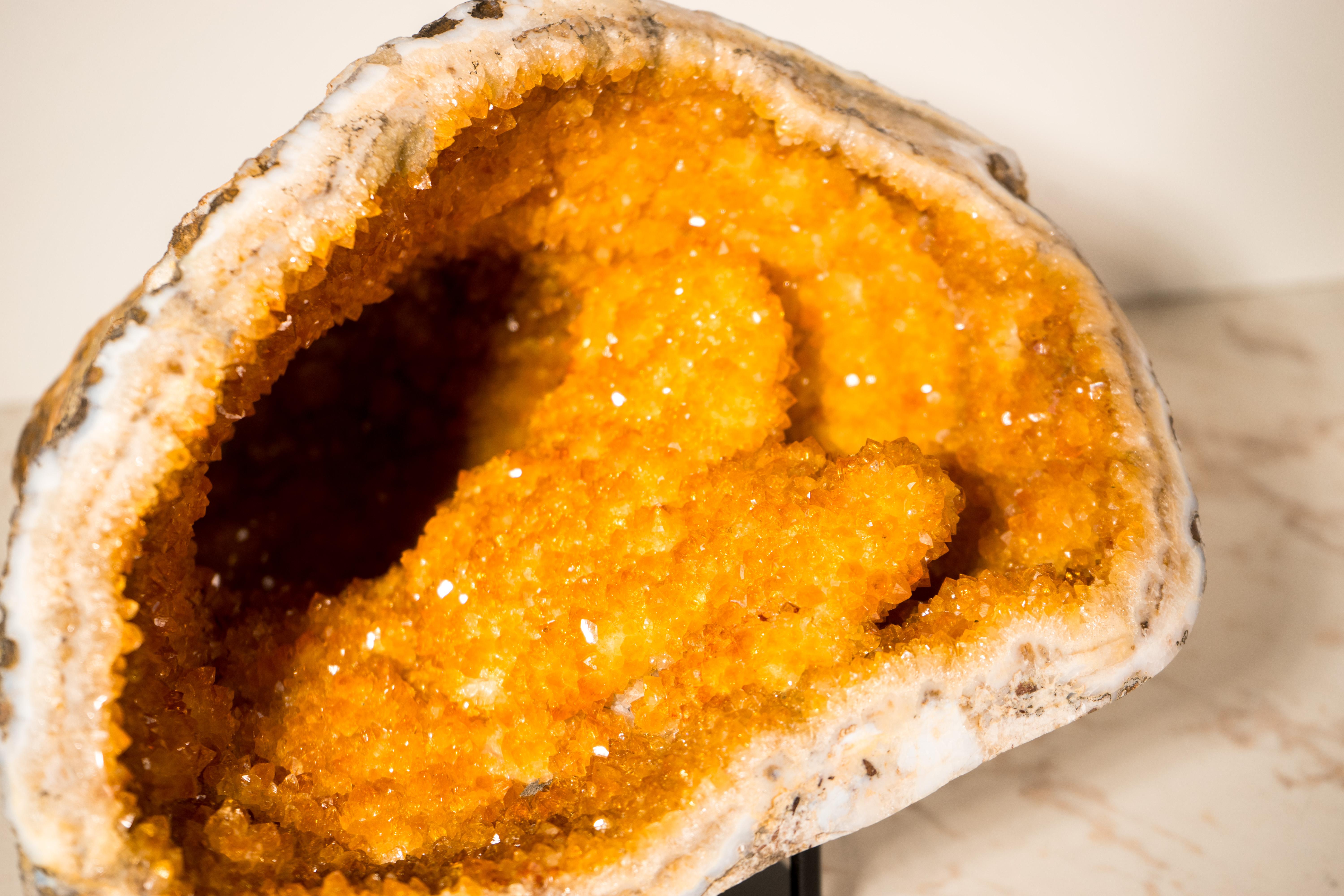 Brazilian Rare All-Natural Citrine Geode Cave
