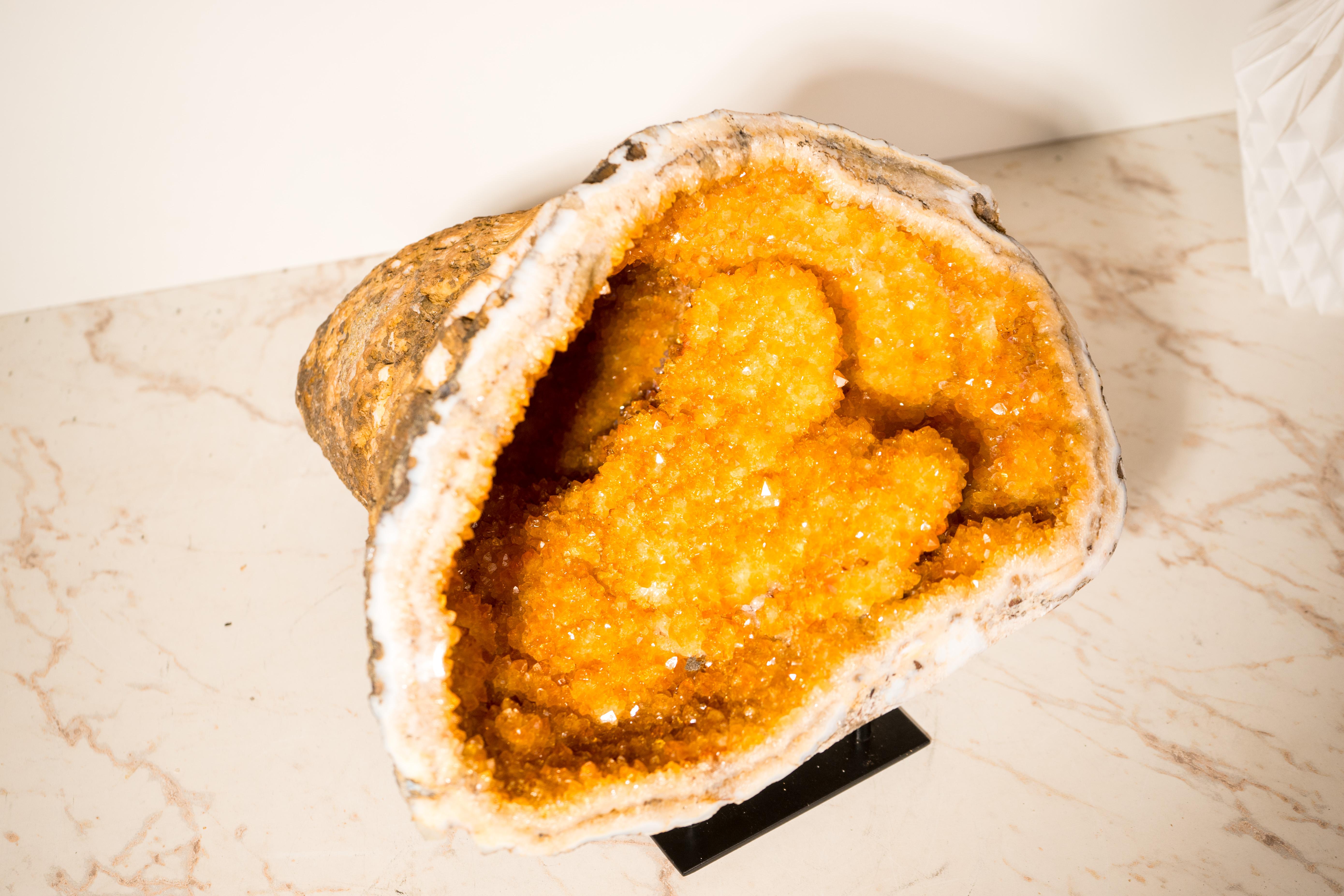 Contemporary Rare All-Natural Citrine Geode Cave