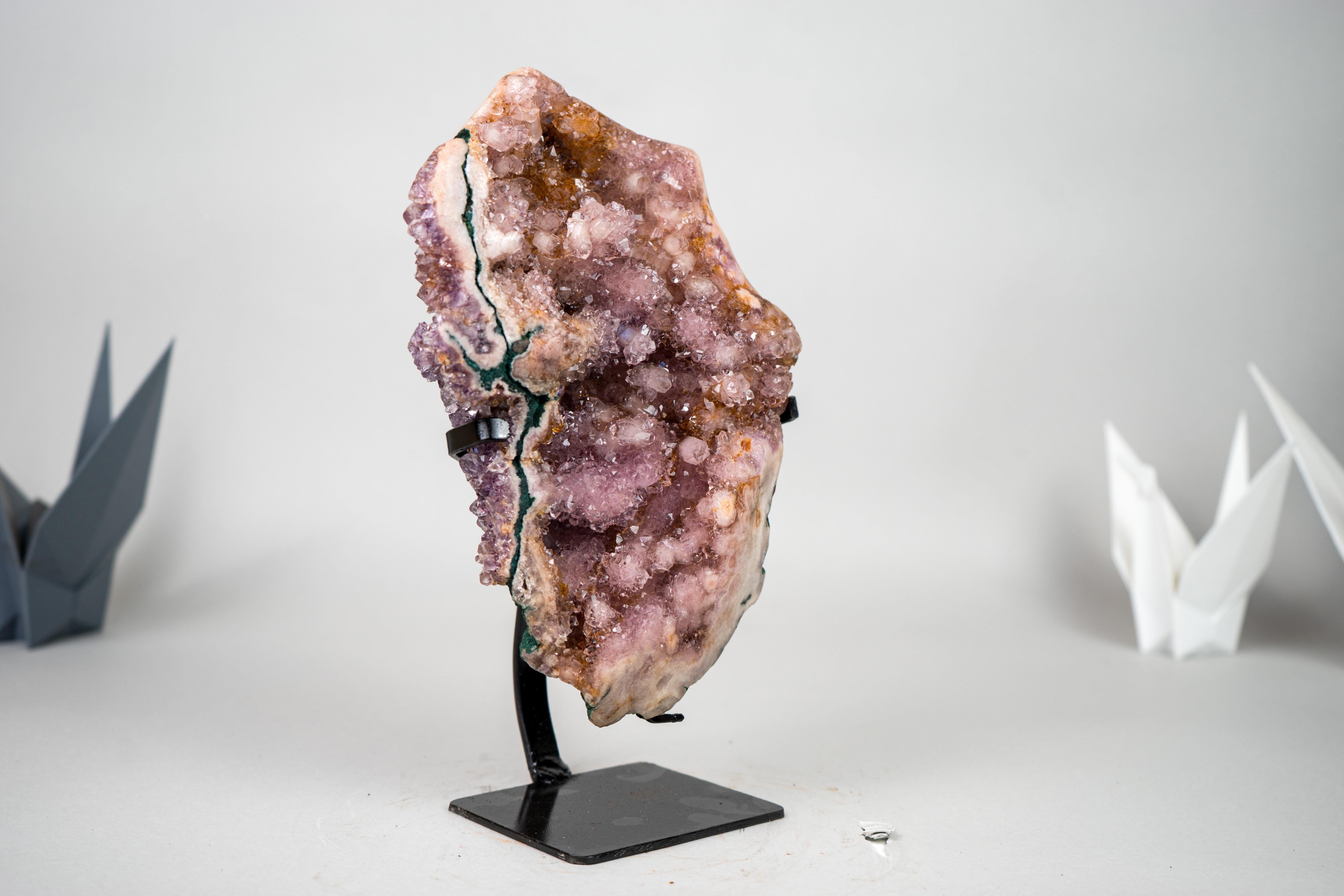 Geoda de amatista rosa de colores con druzy rosa, lavanda y naranja brillantes

▫️ Descripción

Un delicado, pequeño y estético ejemplar de Amatista Rosa procedente de Brasil que es nada menos que precioso. Esta pieza 100% natural brilla con su