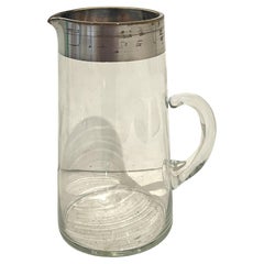 Rare Allegro Glass Pitcher by Dorothy Thorpe Mid Century Silver Ring