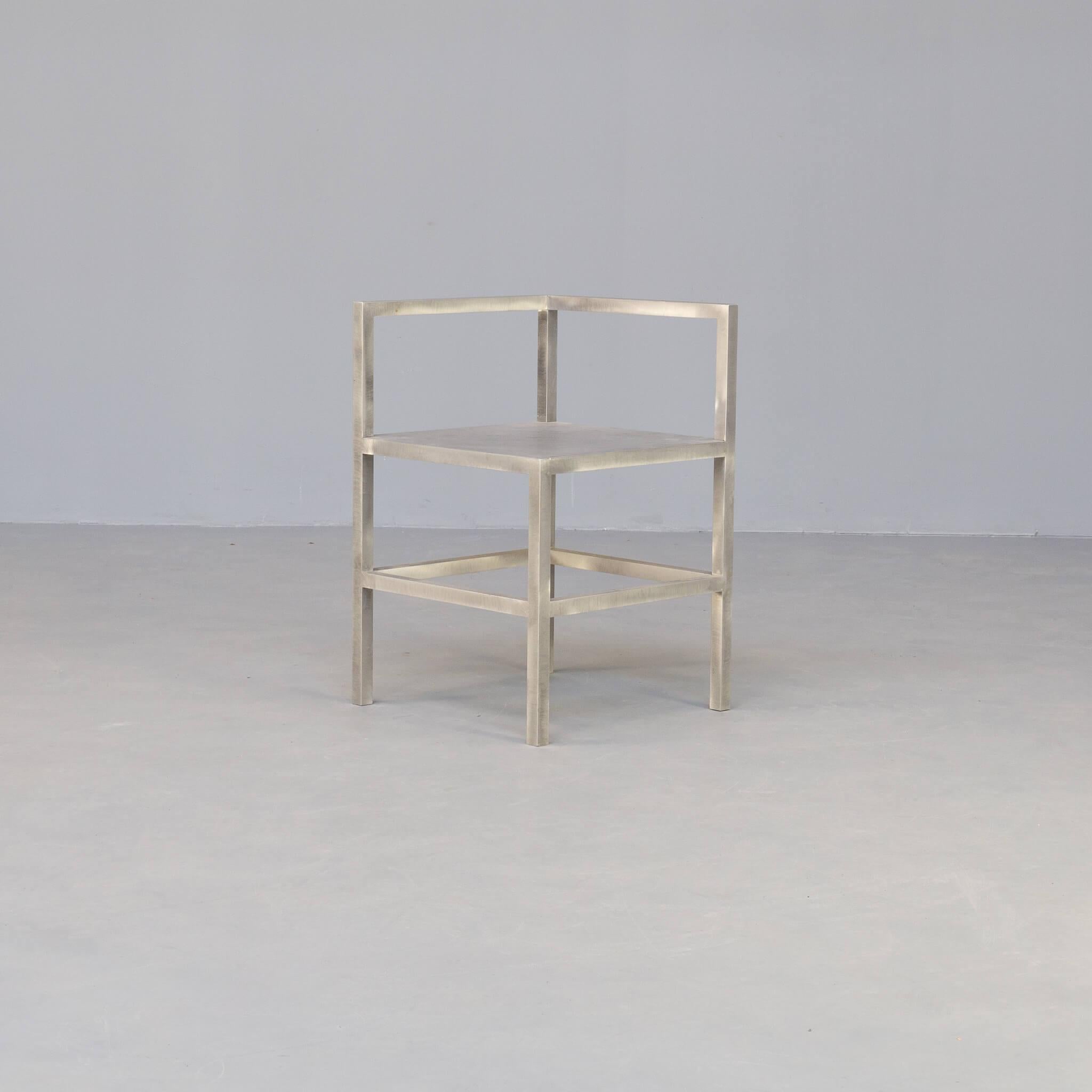 Modern Rare Aluminium Corner Chair For Sale
